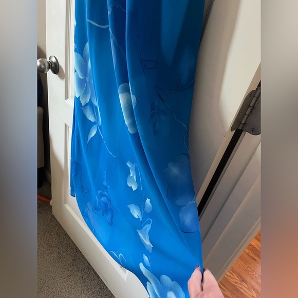 Positive Attitude Beautiful Blue Floral Sleeveless Maxi Dress Women’s size 16 - Picture 8 of 16